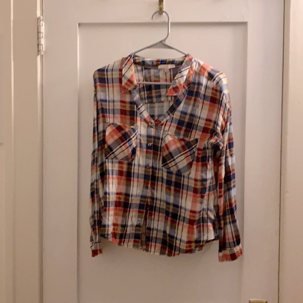 Lightweight long sleeve striped shirt/Plaid